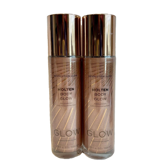 Makeup Revolution Molten Body Glow ROSE GOLD Face Body Liquid Illuminator🍍🥥 2 - Picture 1 of 7